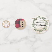 ファームハウスクリスマス、バーラップ雪だるま、スノーフレーク コンフェッティ (裏面)