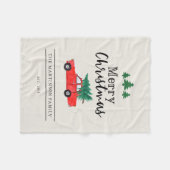 ファームハウスクリスマス | レッドカーの木 フリースブランケット (正面(横))