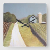 ファームハウスクロック スクエア壁時計 (正面)