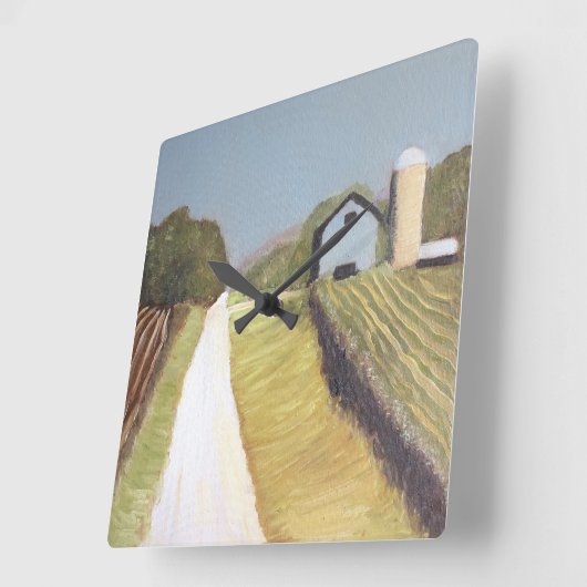 ファームハウスクロック スクエア壁時計 (傾斜)