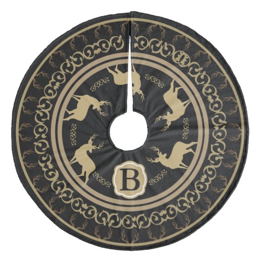 ファームハウスグラムブラック&タウペディアー〔雄ジカの〕枝角&バックス フリース ツリースカート (正面)