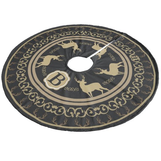 ファームハウスグラムブラック&タウペディアー〔雄ジカの〕枝角&バックス フリース ツリースカート (アングル)