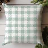 ファームハウスグリーンバッファローチェックプレイド クッション