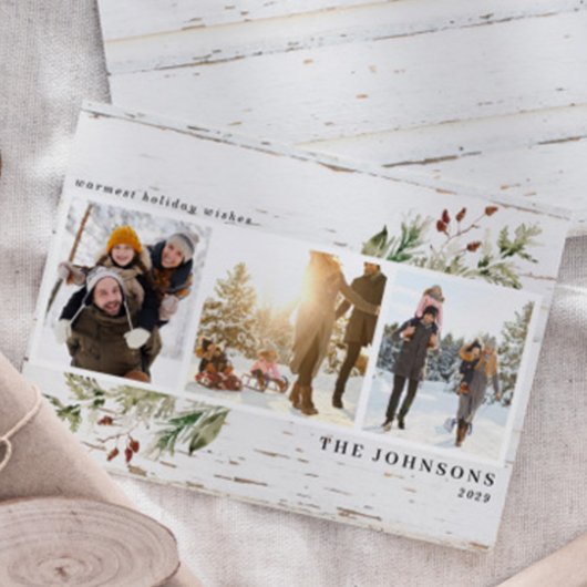 ファームハウスグリーンリーニュートラルフォトコラージュ シーズンカード