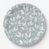 ファームハウスグリーンリーフかわいらしつる植物 ペーパープレート (正面)