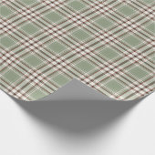 ファームハウスグリーン&レッドプレイドラッピング紙 ラッピングペーパー (角)