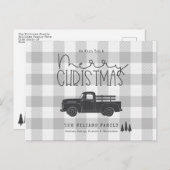 ファームハウスグレーバッファロープレイメリークリスマスカード ポストカード (正面/裏面)