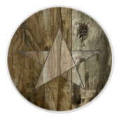 ファームハウスグレーバーンウッドウエスタンカントリースター セラミックノブ (正面)