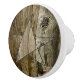 ファームハウスグレーバーンウッドウエスタンカントリースター セラミックノブ (右)