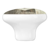 ファームハウスグレーバーンウッドパターンウエスタンカントリー セラミックノブ (側面)