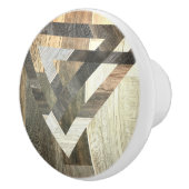 ファームハウスグレーバーンウッドパターンウエスタンカントリー セラミックノブ (右)