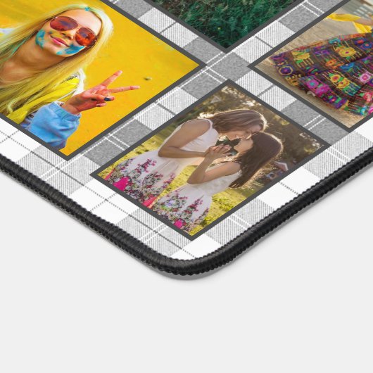 ファームハウスグレープレイド簡単25カスタムフォトコラージュ デスクマット (コーナー)
