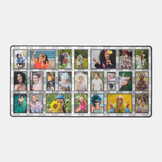 ファームハウスグレープレイド簡単25カスタムフォトコラージュ デスクマット (正面)