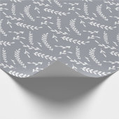 ファームハウスグレーホワイト冬葉のクリスマス ラッピングペーパー (角)