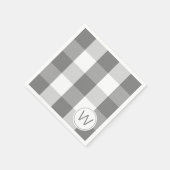 ファームハウスグレーホワイトMONOGRAMバッファローチェック スタンダードカクテルナプキン (角)