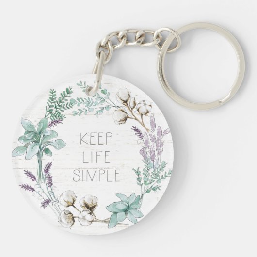 ファームハウスコットンタイポグラフィ保ライフシンプル キーホルダー (裏面)