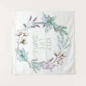 ファームハウスコットンタイポグラフィ保ライフシンプル タペストリー (正面(横))