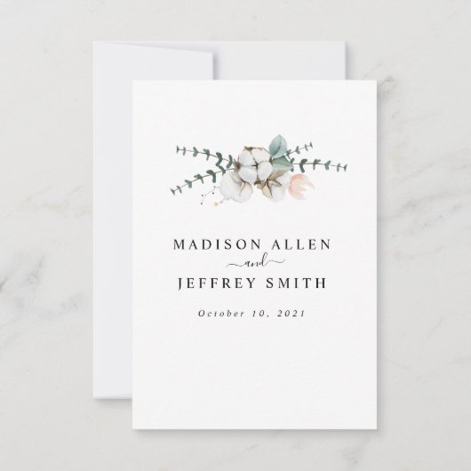 ファームハウスコットンユーカリ結婚ス詳細カード 出欠カード (裏面)