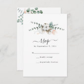 ファームハウスコットンユーカリ結婚プツス 出欠カード (正面/裏面)