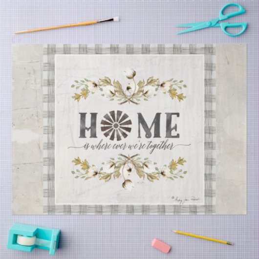 ファームハウスコットン秋の紅葉グレープラッドライホーム 薄葉紙 (クラフト)