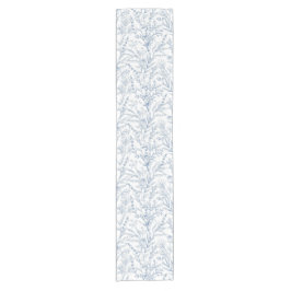 ファームハウスコテージブルーアンドホワイトボタニカル ショートテーブルランナー