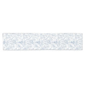 ファームハウスコテージブルーアンドホワイトボタニカル ショートテーブルランナー (横)