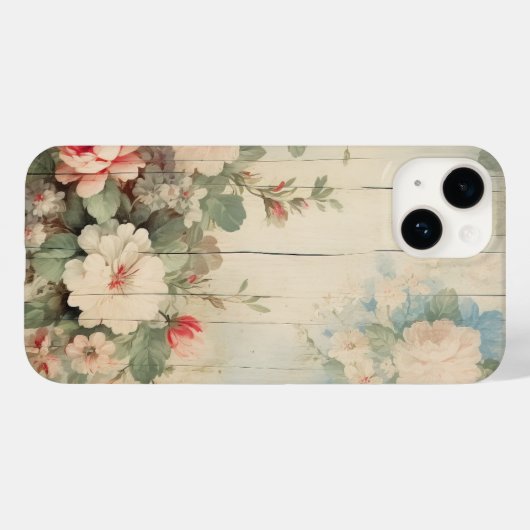 ファームハウスコテージ素朴フローラオンバーンサイディング Case-Mate iPhoneケース (裏面 (横))