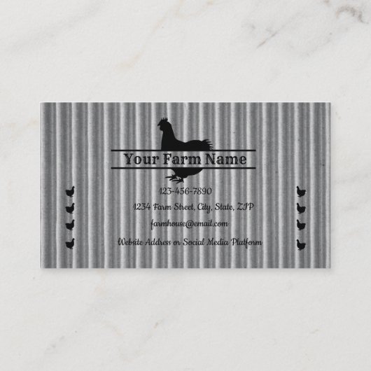 ファームハウスコルゲートチキンスプリットモノグラムエッグ 名刺 (裏面)