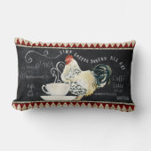 ファームハウスコーヒーキッチンロースターチョークレッドブラック ランバークッション (正面)