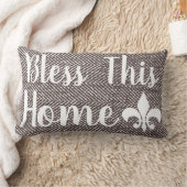 ファームハウスコーヒーブラウンヘリンボーン賛美this Home ランバークッション (ブランケット)