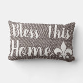 ファームハウスコーヒーブラウンヘリンボーン賛美this Home ランバークッション (裏面)