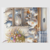 ファームハウスコーヒーポットとワイルドフラワーティッシュペーパー 薄葉紙 (正面)