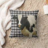 ファームハウスコ素朴ウカントリーブラックアンドホワイトシック クッション (ブランケット)