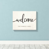 ファームハウスシック |ようこそ キャンバスプリント (インサイチュ (ウッドフロア))