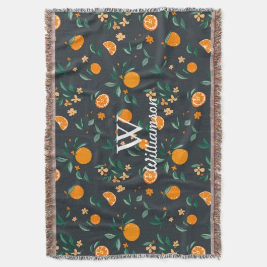 ファームハウスシトラスオレンジボタニカルファミリー名 スローブランケット (正面縦)