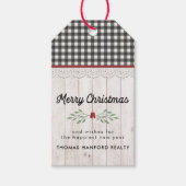 ファームハウスシープラップ&バッファローチェッククリスマス ギフトタグ (正面)