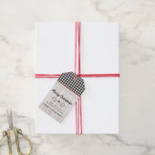 ファームハウスシープラップ&バッファローチェッククリスマス ギフトタグ (より糸付き)