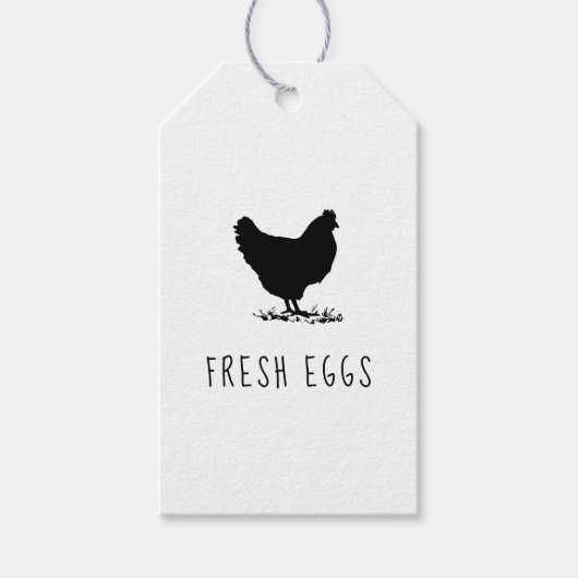ファームハウススクリプトチキンエッグカートンラベル ギフトタグ (正面)