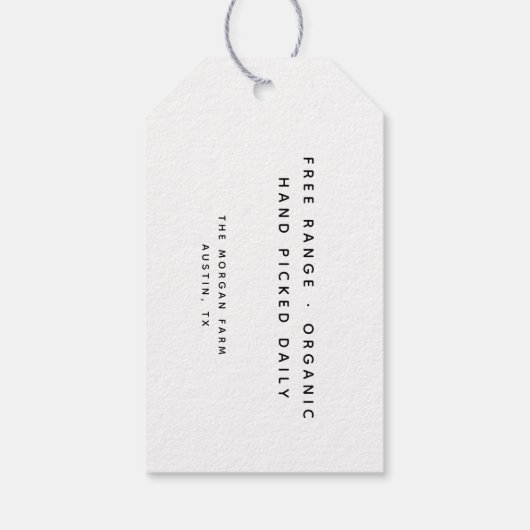 ファームハウススクリプトチキンエッグカートンラベル ギフトタグ (裏面)