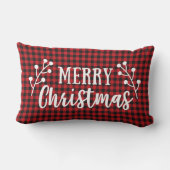 ファームハウススクリプトメリークリスマスバッファローチェック ランバークッション (裏面)