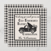 ファームハウススタイルのレトロなクリスマスカード (正面/裏面)