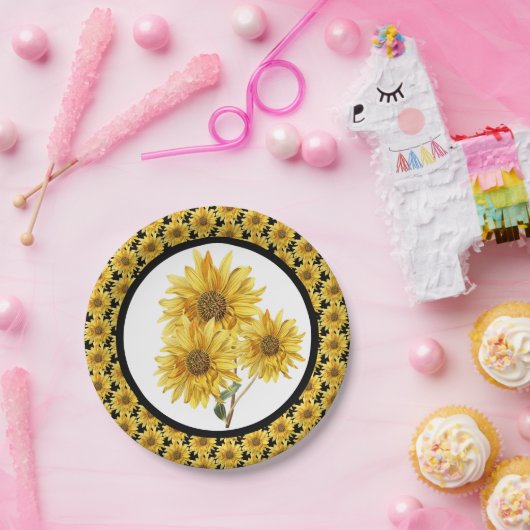 ファームハウススタイルひまわりフローラ ペーパープレート (パーティー)