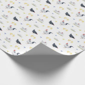 ファームハウススタイルウォーターカラーヘンズローター&チックス ラッピングペーパー (角)