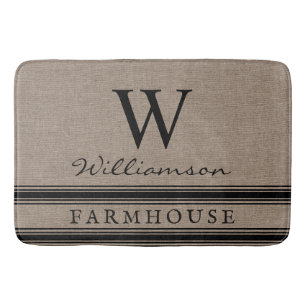 ファームハウススタイルバモノグラムのーラップファミリー名 バスマット