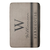 ファームハウススタイルバモノグラムのーラップファミリー名 バスマット (正面縦)