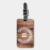 ファームハウススタイルバーンウッドプランクス&カントリーローレル ラゲッジタグ (正面縦)