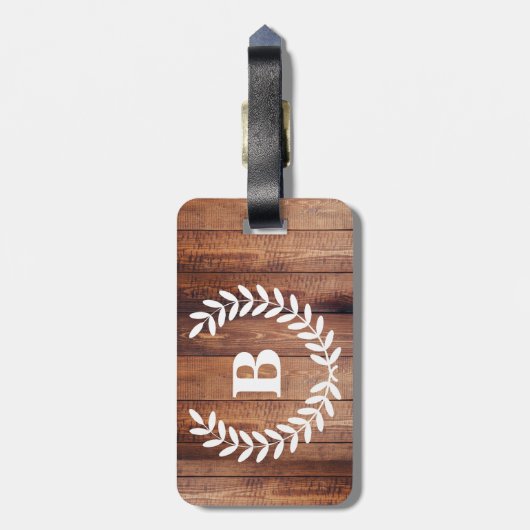 ファームハウススタイルバーンウッドプランクス&カントリーローレル ラゲッジタグ (裏面縦)