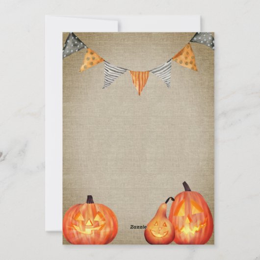 ファームハウススタイルパンプキンカービングパーティの招待状 シーズンカード (裏面)