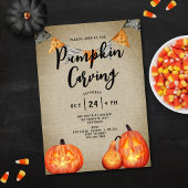 ファームハウススタイルパンプキンカービングパーティの招待状 シーズンカード