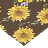 ファームハウススタイルヒマワリ&ビーズオンブラウン ショートテーブルランナー (コーナー)